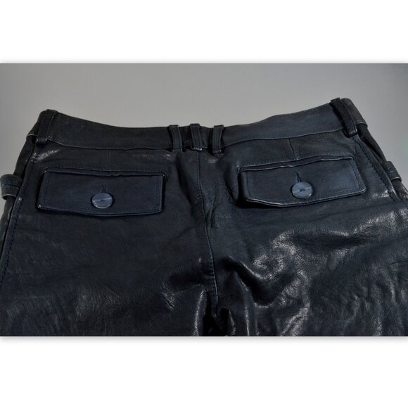 NWOT Patrizia Pepe Firenze Blue Leather Pants Size 42 - Picture 4 of 12